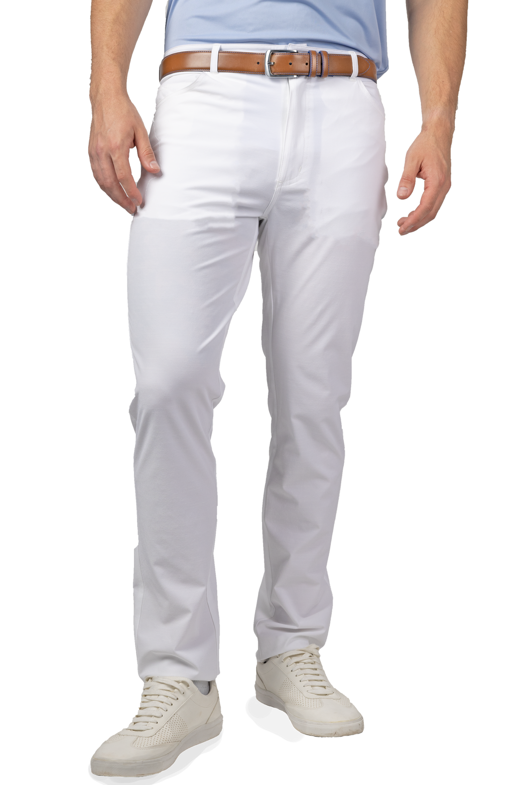 White Textured Performance 5 Pocket Pants – TailorByrd