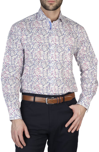 Vine Floral Cotton Stretch Long Sleeve Shirt
