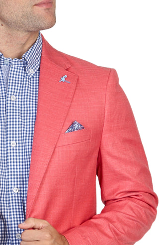 Chili Pepper Red Cross Dyed Solid Sport Coat