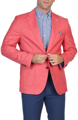 Chili Pepper Red Cross Dyed Solid Sport Coat