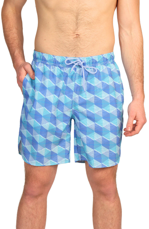 Hexagon Print Swim Shorts