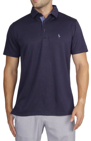 Short Sleeve Melange Modal Polo (Extended Sizes Available 2X-6X)