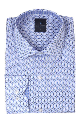 Tall Sizes: Peri Blue Abstract Long Sleeve Shirt