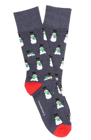 Denim Snowman Crew Socks