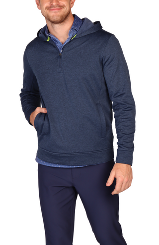 Luxe Textured Performance Quarter-Zip Hoodie