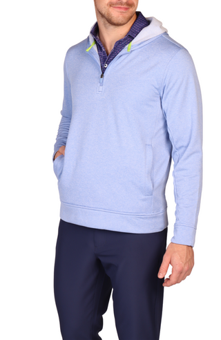 Luxe Textured Performance Quarter-Zip Hoodie