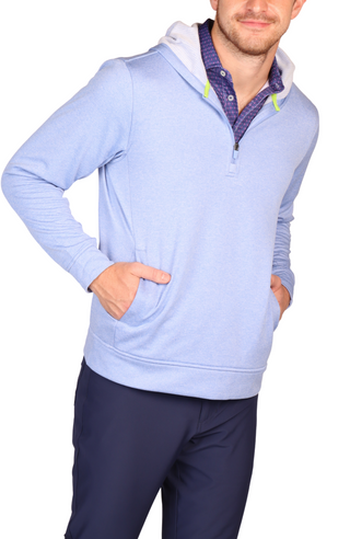 Luxe Textured Performance Quarter-Zip Hoodie