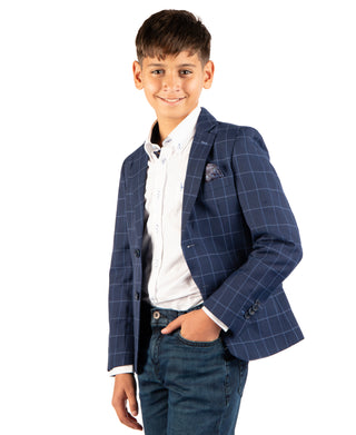 Boys Classic Windowpane Sport Coat