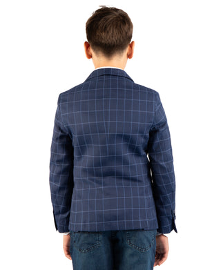 Boys Classic Windowpane Sport Coat