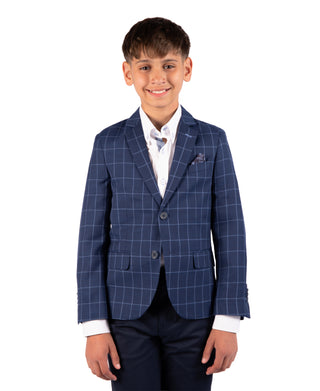 Boys Classic Windowpane Sport Coat