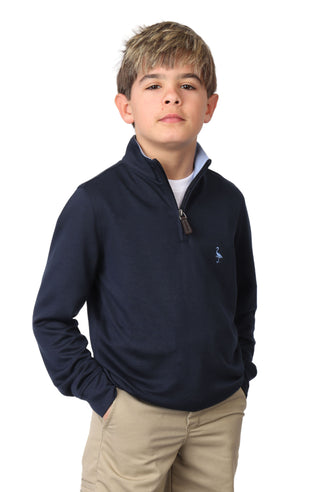 Boys Solid Modal Quarter-Zip