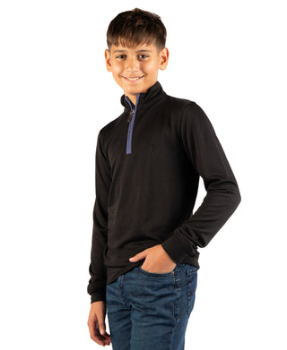 Boys Modal Quarter Zip with Contrast Trim