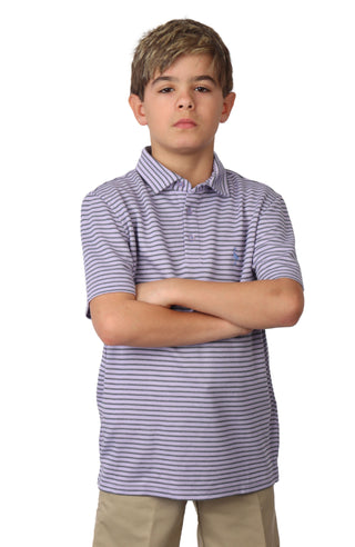 Boys Striped Yarn Dye Modal Polo