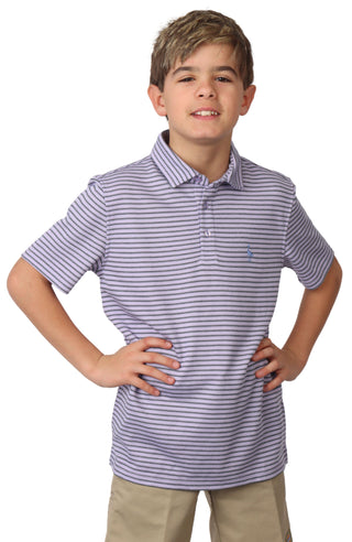 Boys Striped Yarn Dye Modal Polo