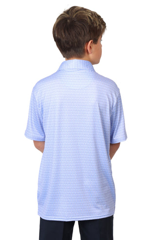 Boys Airplane Print Performance Polo