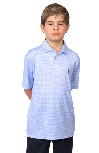 Boys Airplane Print Performance Polo