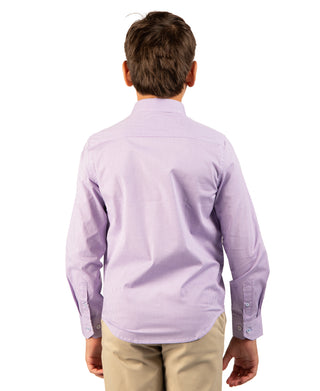 Boys Signature Micro Gingham Long Sleeve Shirt