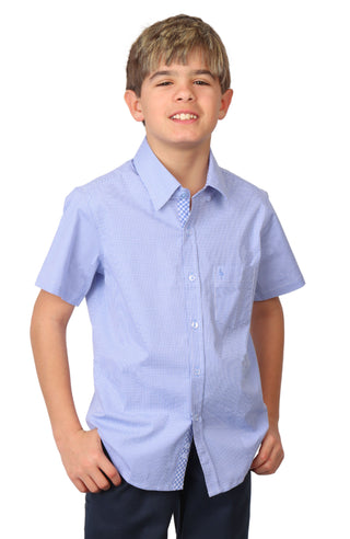 Boys Signature Gingham Short Sleeve Shirt