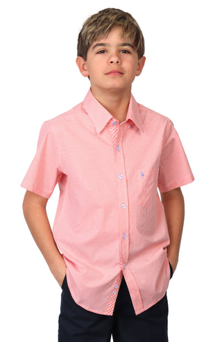 Boys Signature Gingham Short Sleeve Shirt