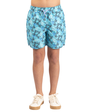 Boys Skulls Printed Swim Shorts