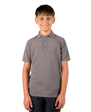 Boys Micro Grid Textured Performance Polo