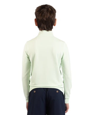Boys Micro Grid Textured Performance Quarter Zip