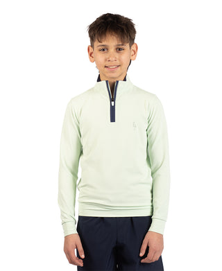 Boys Micro Grid Textured Performance Quarter Zip