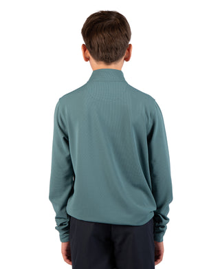 Boys Micro Grid Textured Performance Quarter Zip