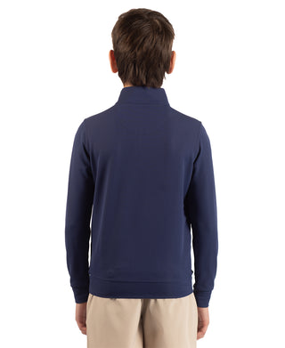Boys Micro Grid Textured Performance Quarter Zip