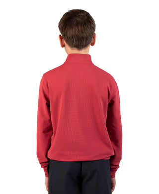 Boys Micro Grid Textured Performance Quarter Zip