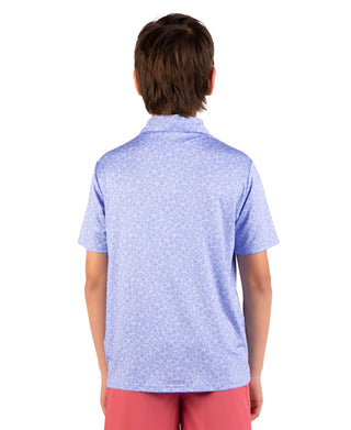 Boys Summer Floral Performance Polo