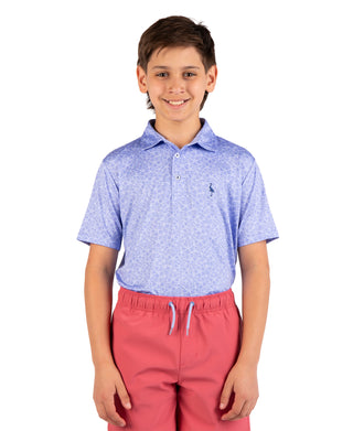 Boys Summer Floral Performance Polo