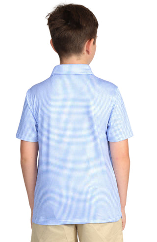 Boys Houndstooth Print Performance Polo