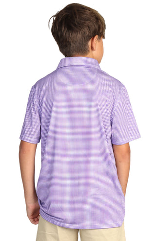 Boys Houndstooth Print Performance Polo