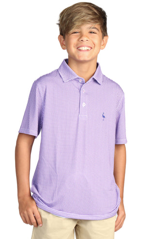 Boys Houndstooth Print Performance Polo