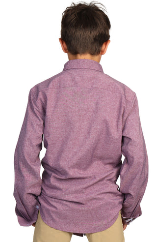 Boys Melange Button Down Shirt