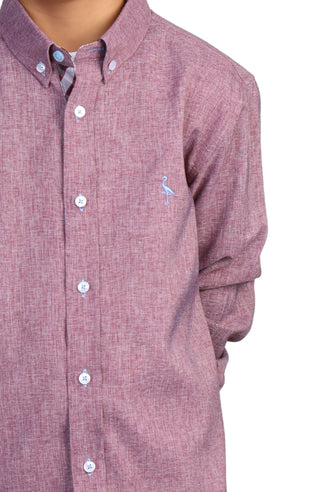 Boys Melange Button Down Shirt