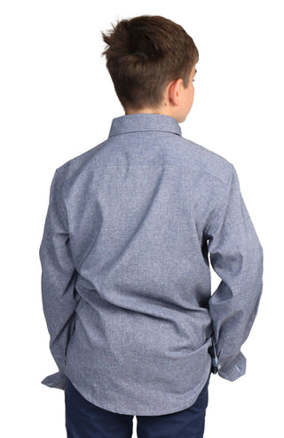 Boys Melange Button Down Shirt