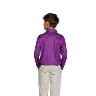 Boys Gametime Long Sleeve Performance Polo - Mini Houndstooth