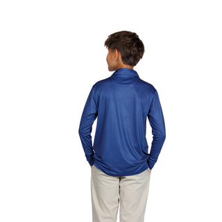 Boys Gametime Long Sleeve Performance Polo - Mini Houndstooth