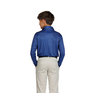 Boys Gametime Long Sleeve Performance Polo - Mini Houndstooth