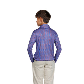 Boys Gametime Long Sleeve Performance Polo - Footballs