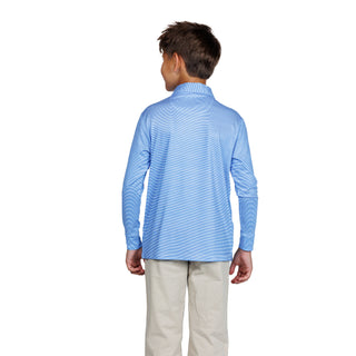 Boys Precision Stripe Long Sleeve Performance Polo