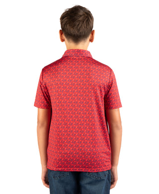 Boys Golf Carts and Snowflakes Performance Polo