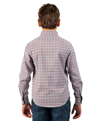 Boys Multi Color Gingham Long Sleeve Shirt
