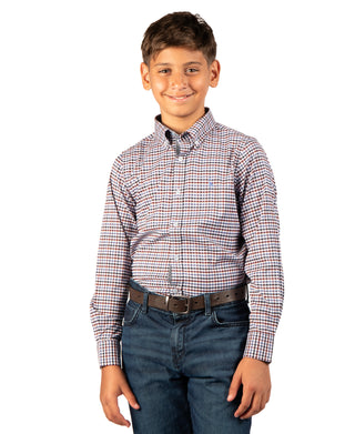 Boys Multi Color Gingham Long Sleeve Shirt