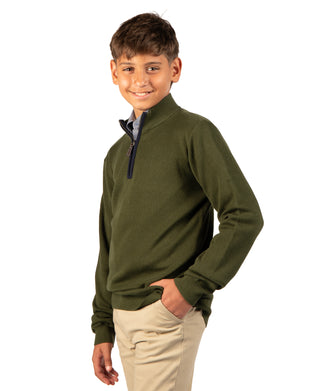 Boys Fine Knit Quarter Zip