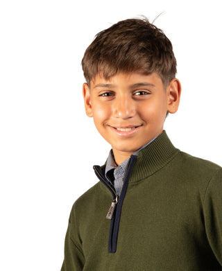 Boys Fine Knit Quarter Zip
