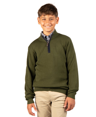 Boys Fine Knit Quarter Zip