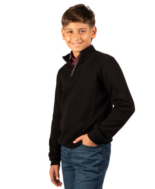 Boys Fine Knit Quarter Zip